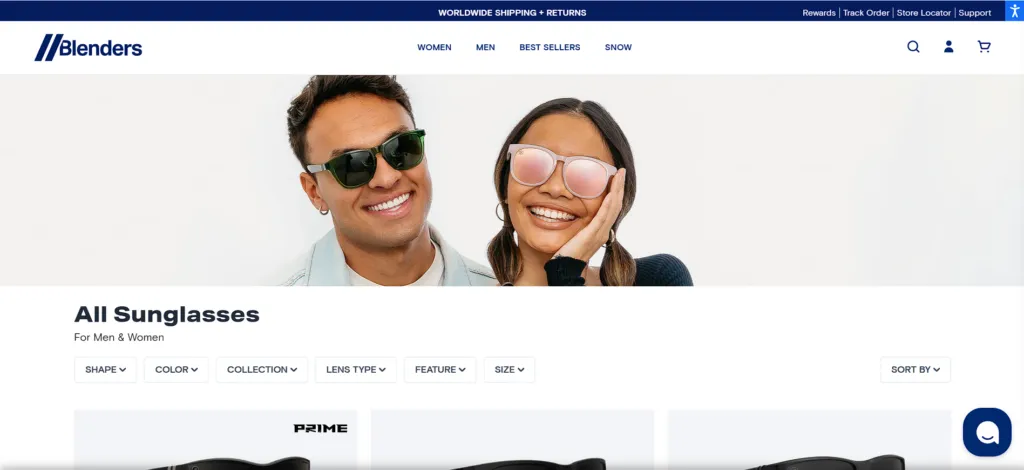 Top 20 Most Successful Shopify Dropshipping Stores：Blenders Eyewear